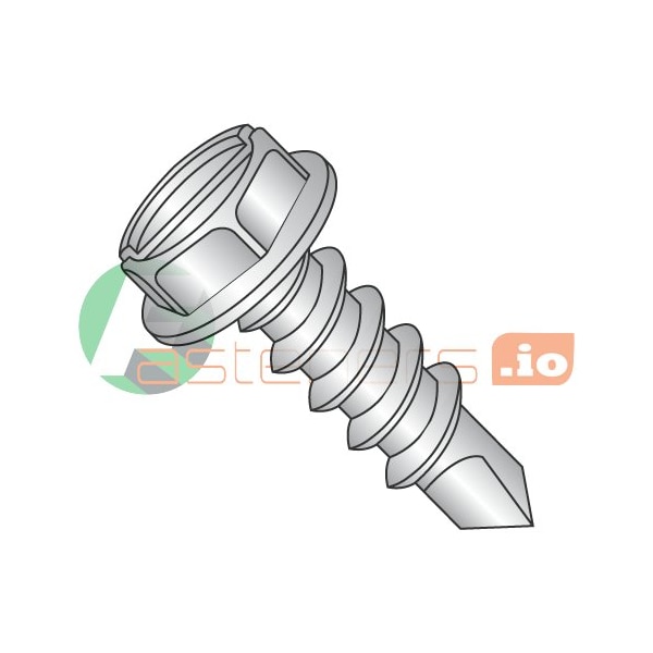 Newport Fasteners Self-Drilling Screw, #8 x 1/2 in, 18-8 Stainless Steel Flange Hex Head External Hex Drive, 5000 PK 573755 - main